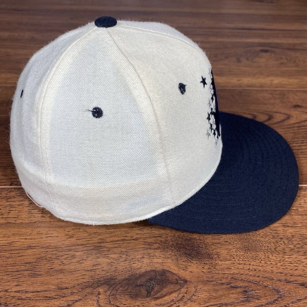 Vintage Orlando Magic New Era 5950 Fitted Hat 6 7/8 NBA Wool Cream Navy USA - Picture 4 of 8